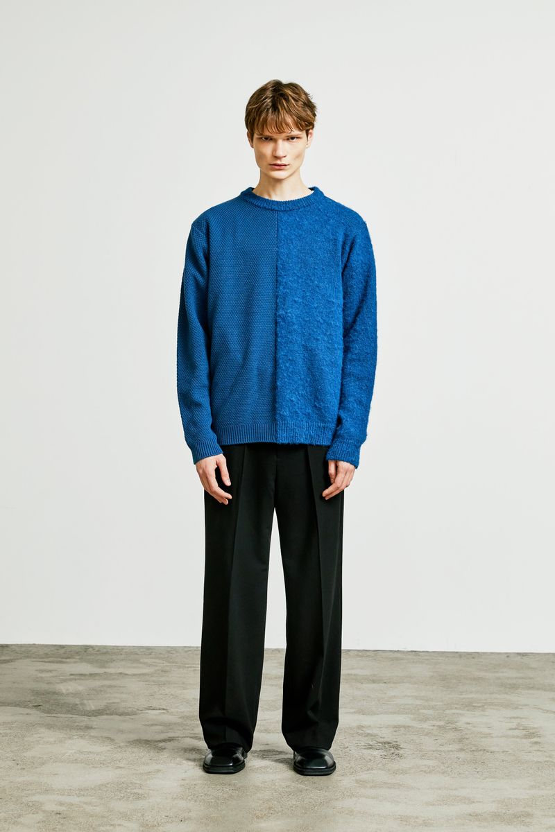 division mohair & soild knit blue