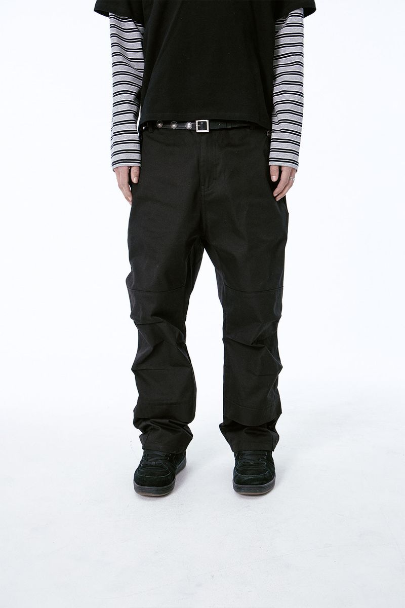 SIDE SNAP BACK LOGO PANTS (BLACK)