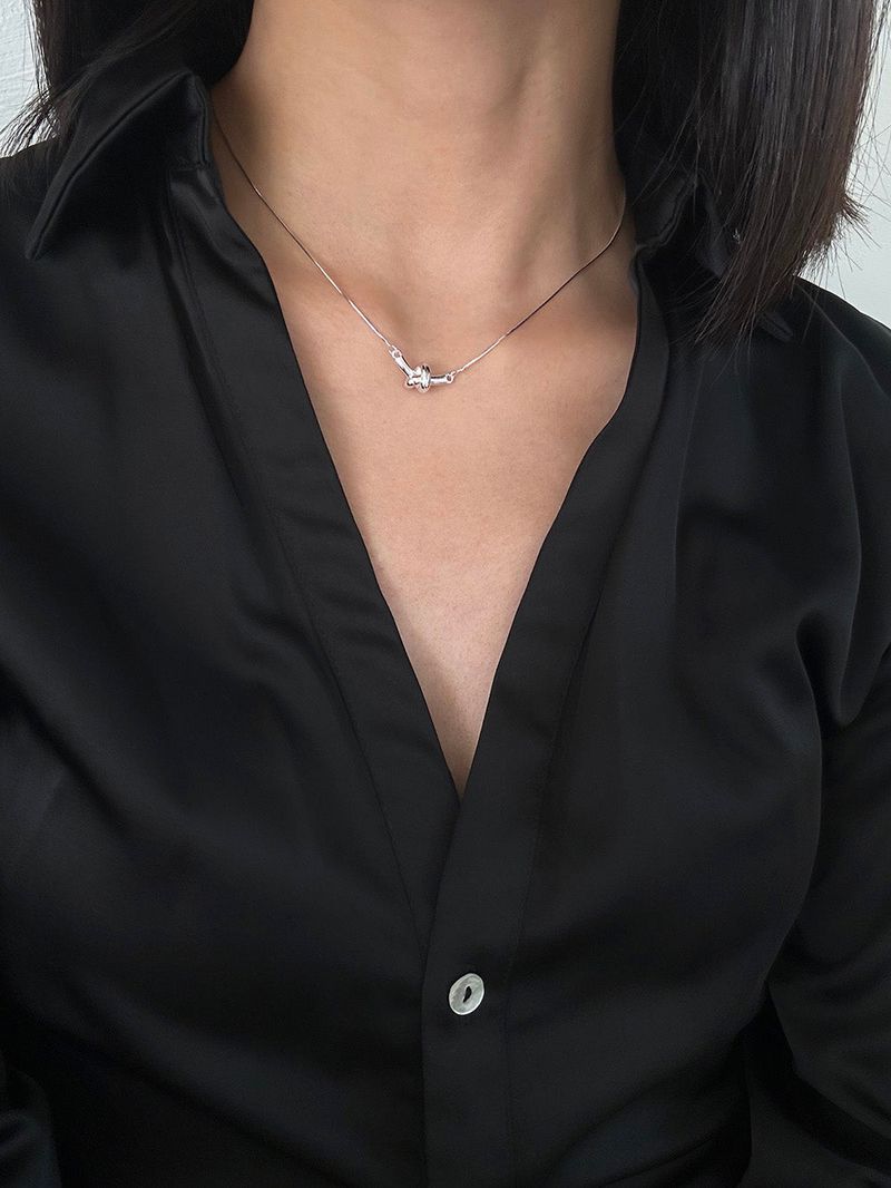 [925silver] Twisted donut necklace