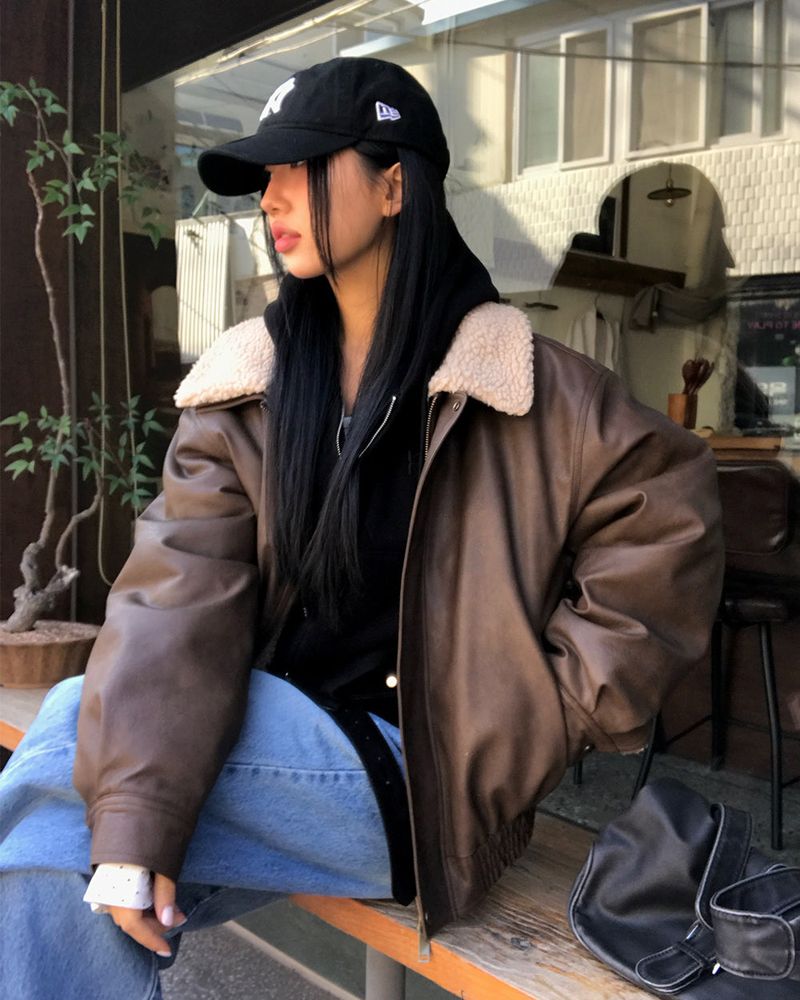 [ORIGINAL] Penta Leather Wool Shearling Jumper