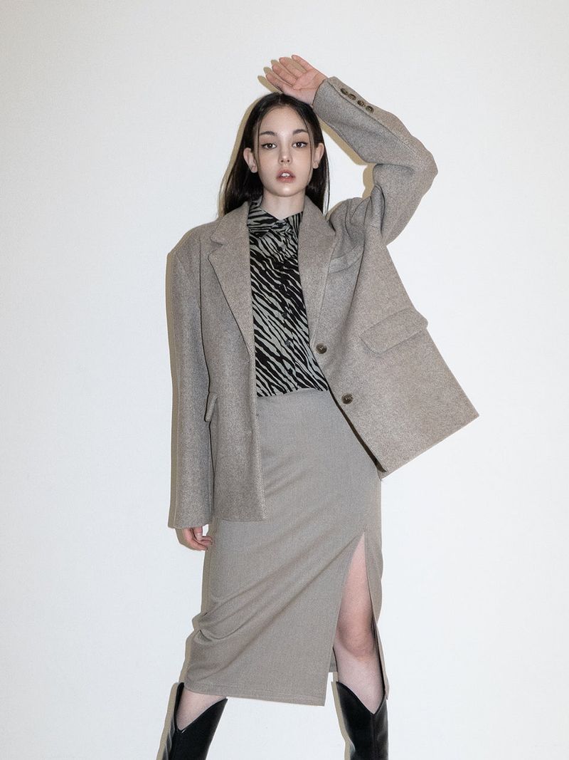 Fantasia Corset Wool Jacket (BEIGE)