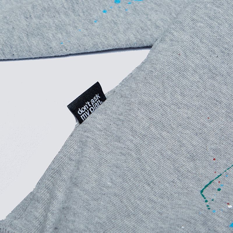 DAMP NO PLAN BOX LOGO PAINT DROP HOODY_GRAY