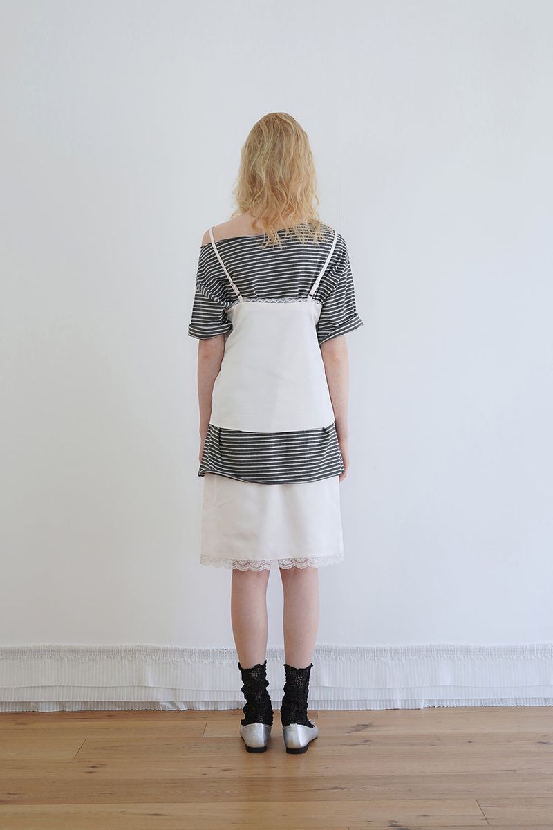 Satin midi skirt_ivory