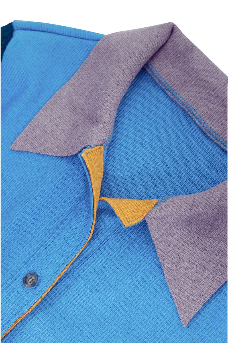 MULTICOLOR KNIT SHIRT # BLUE