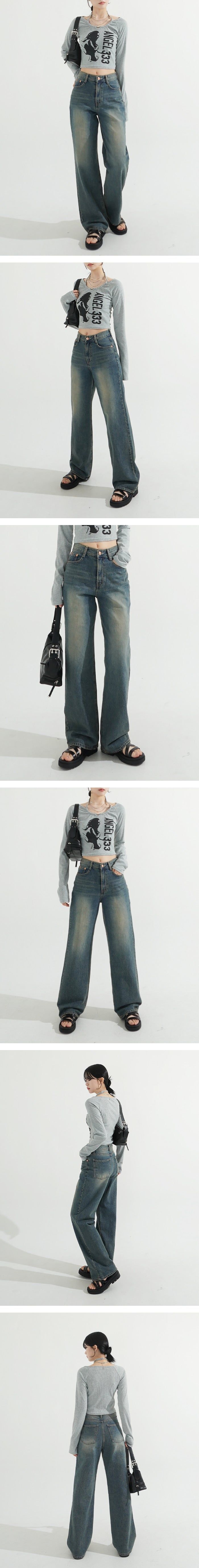 Slap Sand Washing Denim Pants