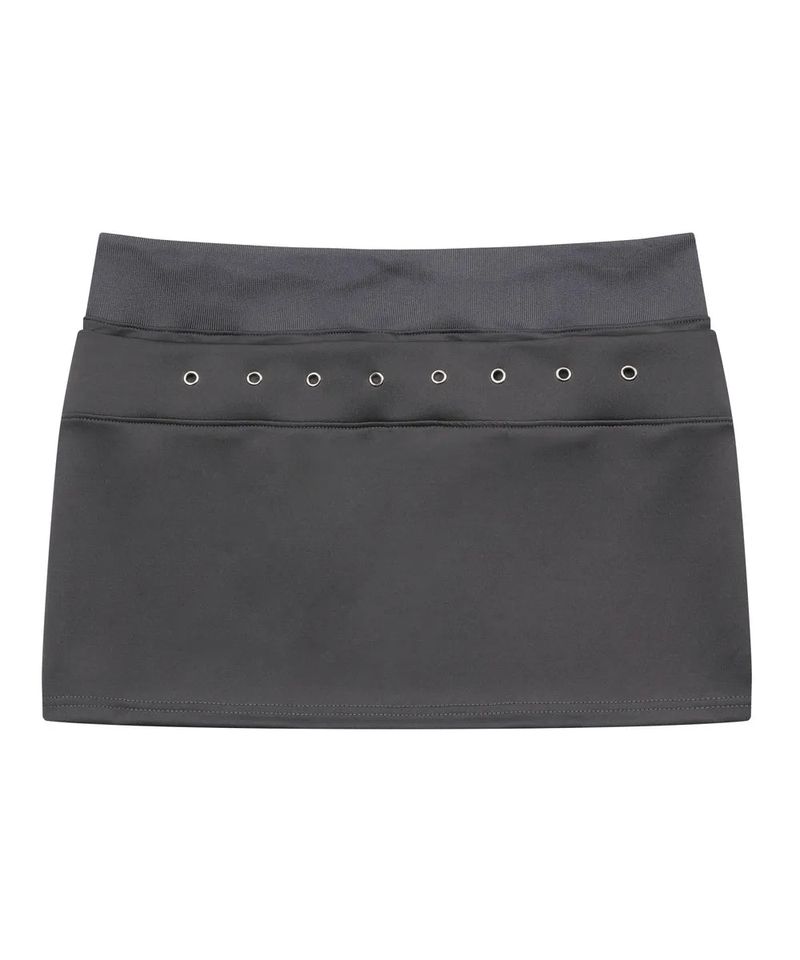 STRIA PUNCHING EYELET BANDING MINI SKIRT (2COLOR)