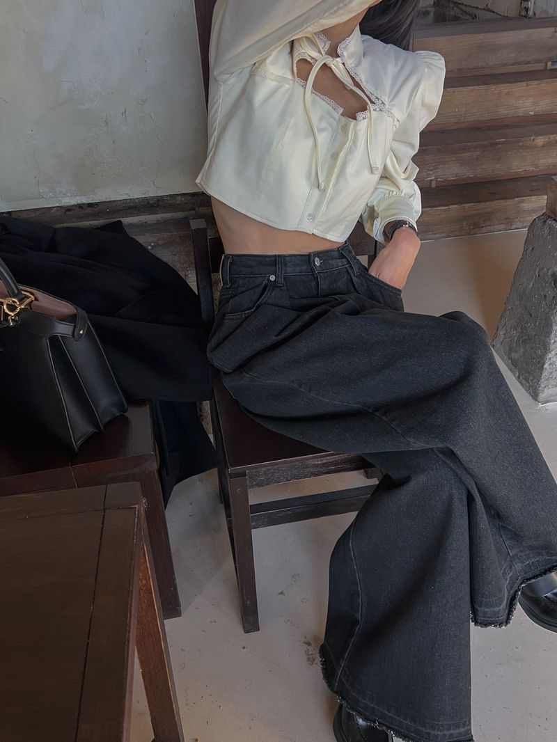 Stone Pintuck Wide Pants