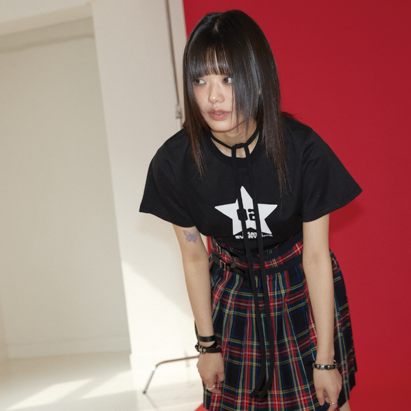  RIBBON ROCK T-SHIRT BLK