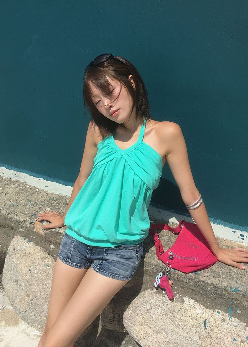 LINE MICRO DENIM SHORTS