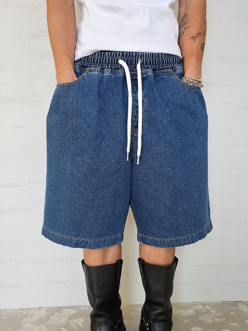 VENTIQUE Washed Bermuda denim PT 2color