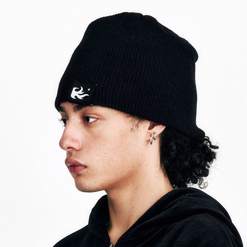 Flame 2Way Beanie Black