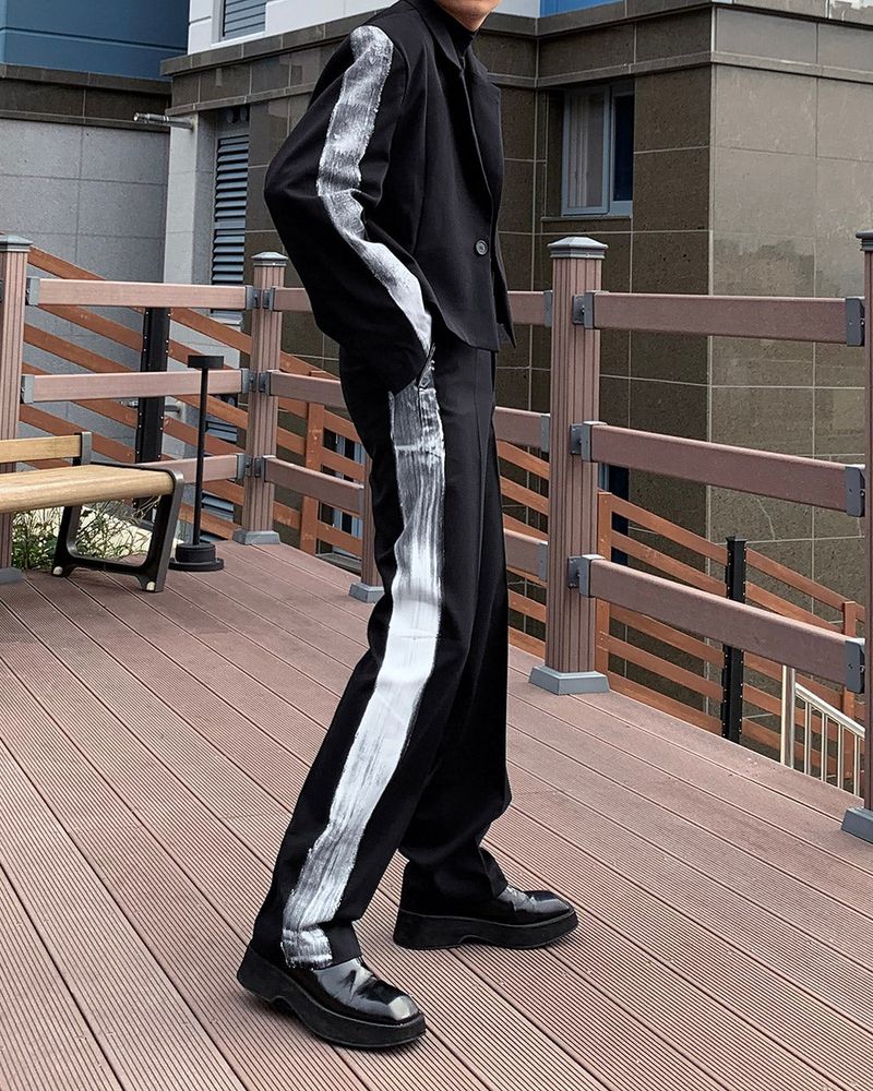 MO Raon Painting One Button Cropped Jacket (Set - Up)
