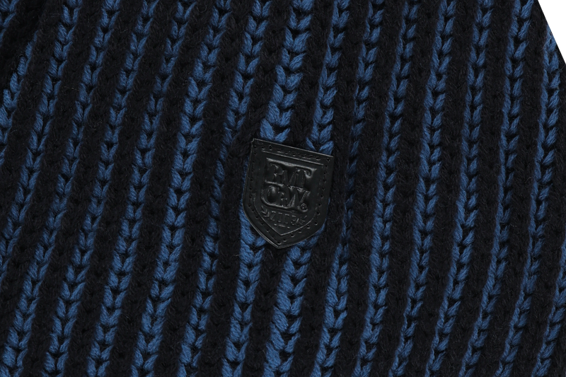 TWO TONE HEAVY KNIT ZIP UP