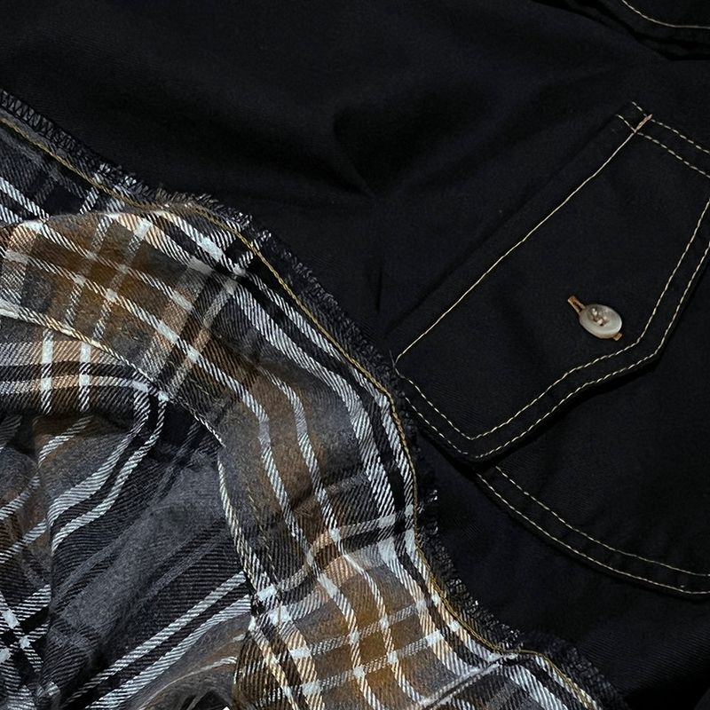 check block cotton shirt_black
