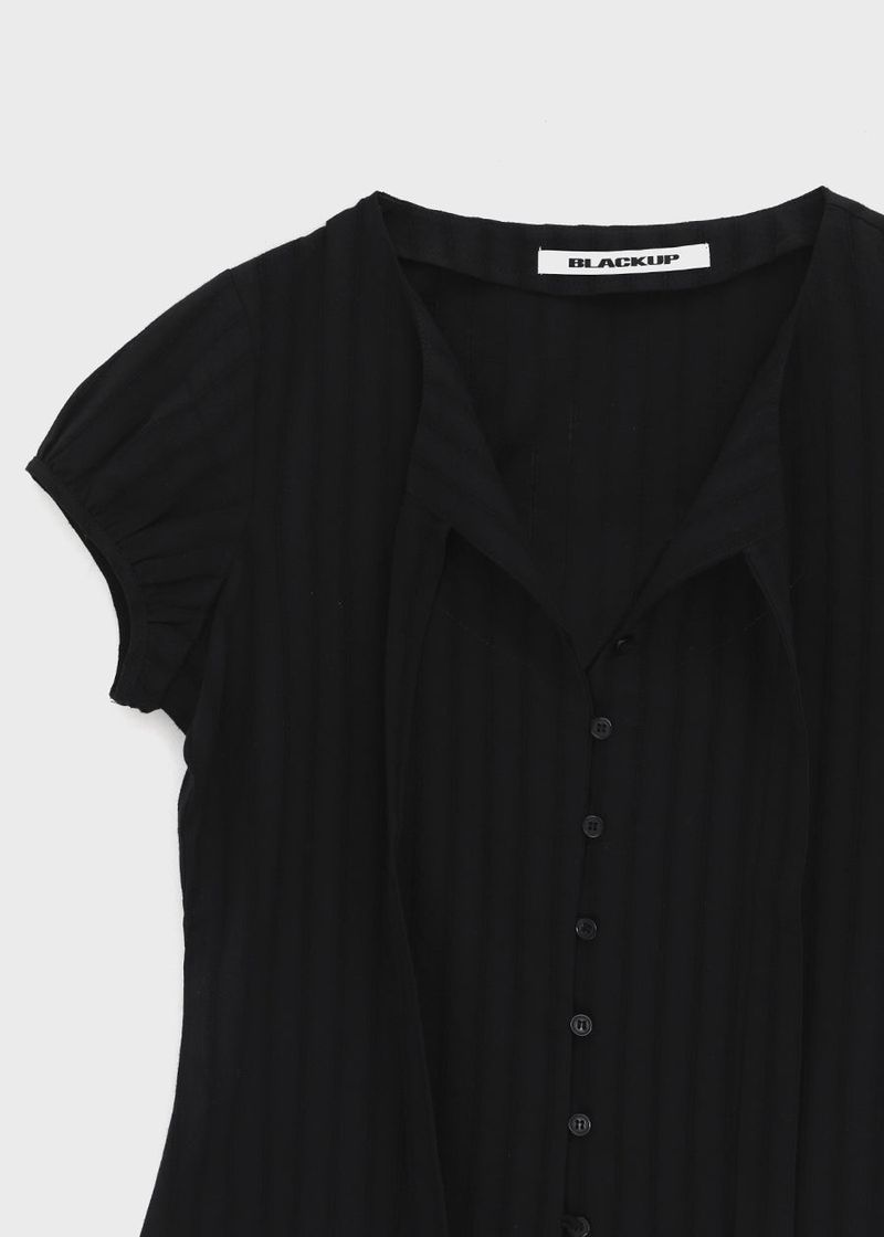 [MADE] Rouer Tie Short-Sleeve Blouse