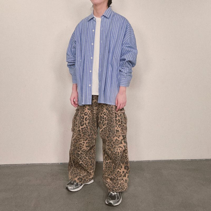 offset stripe shirt_blue