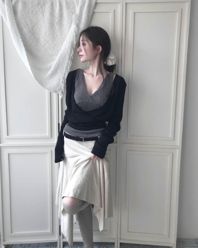 brondy matte suede asymmetric sk