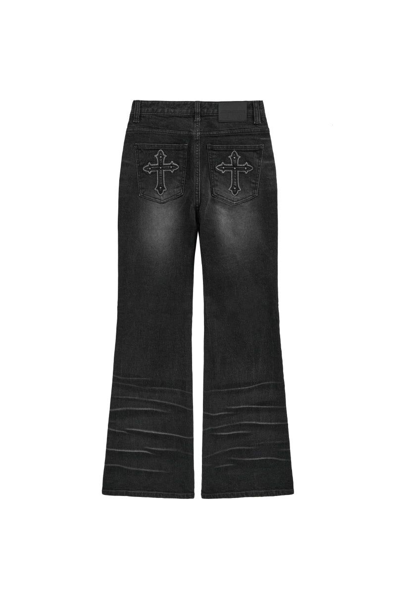 cross boots cut (black)