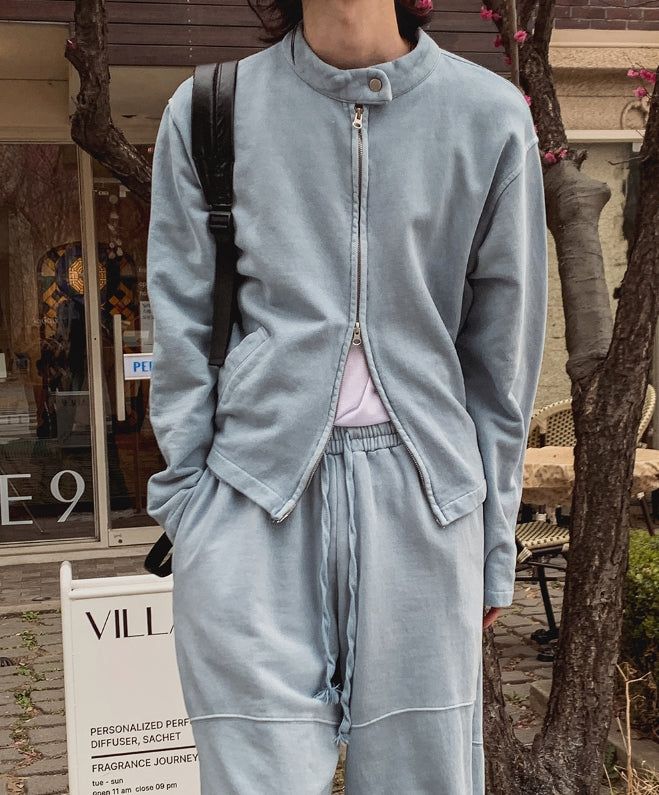 Beuel Pigment Snap Semi Crop Zip Up