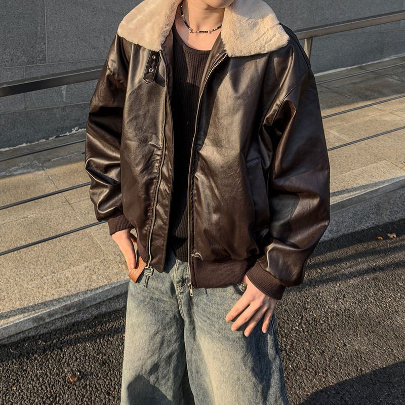 Sker leather aviator mustang jumper