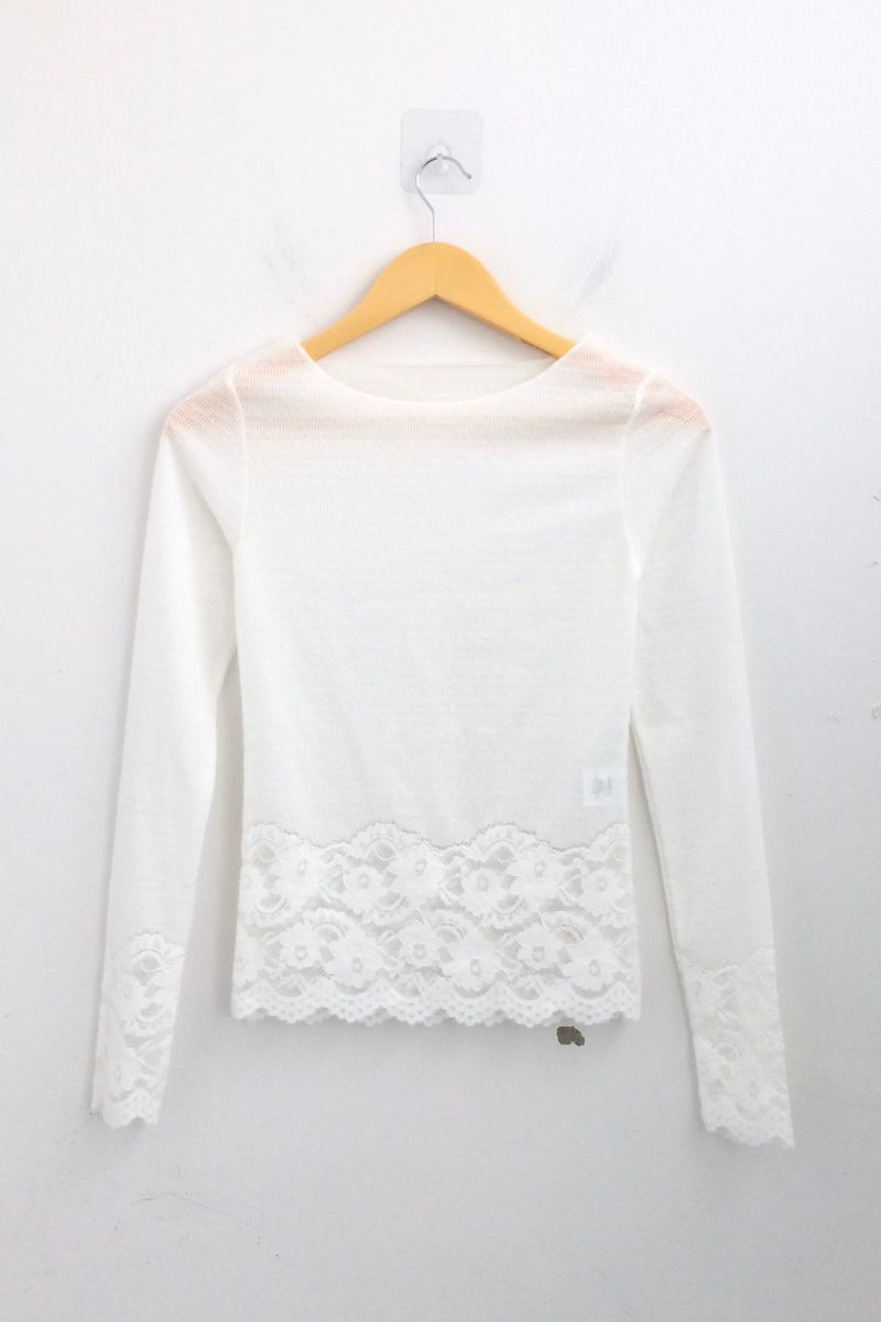 Flower Lace Slim Knit Top