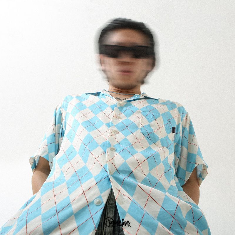 ARGYLE FUNK HALF SHIRTS BLUE