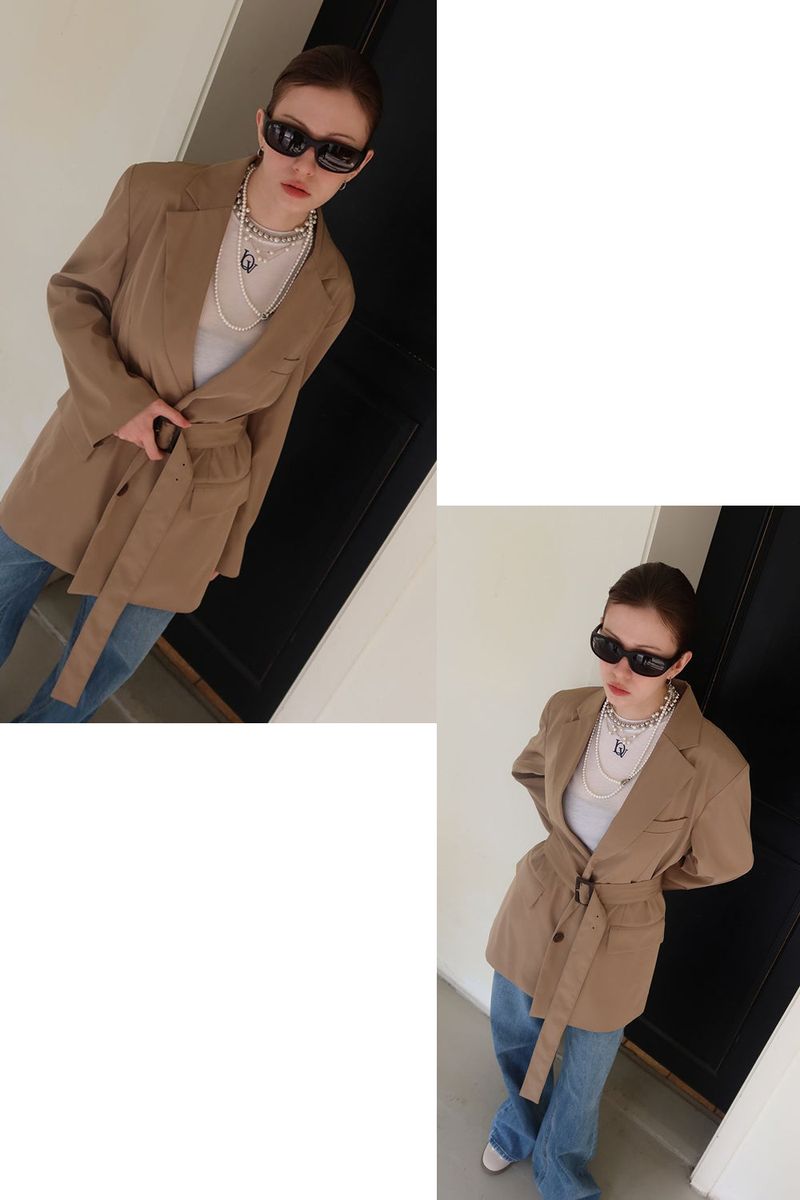 TRENCH BELT JACKET_BEIGE