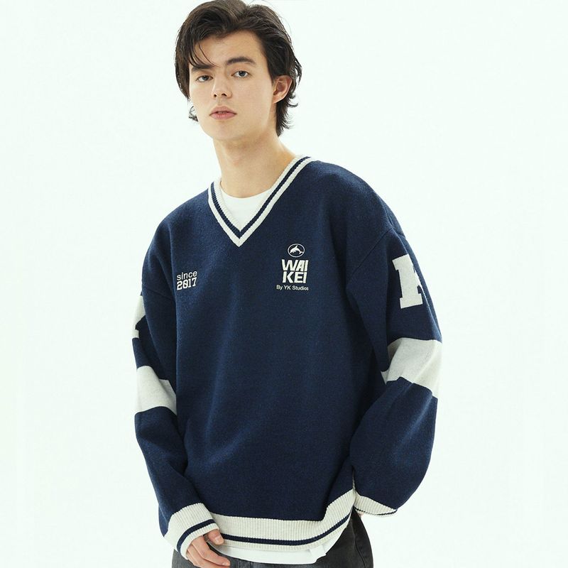 Uniform v neck knit