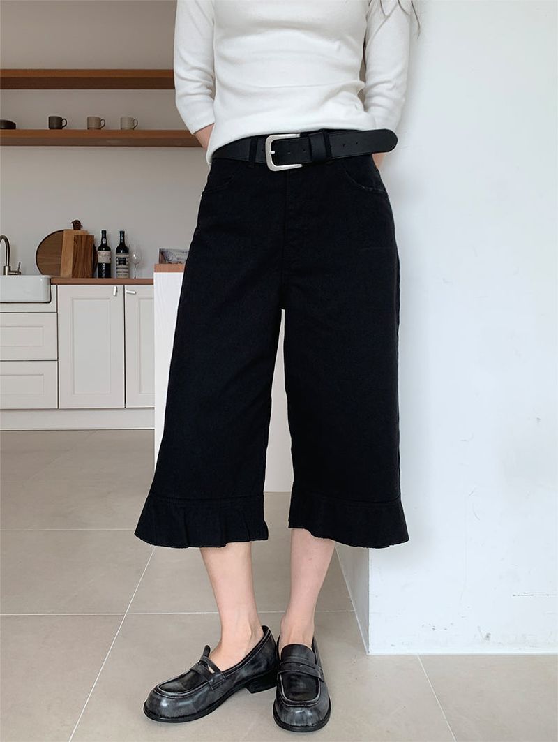 FRILL CAPRI PANTS (3C)