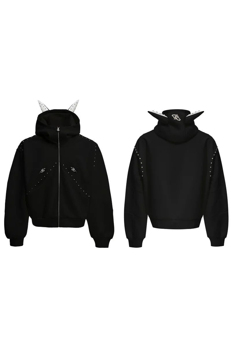 Dog Ears Studded Hoodie