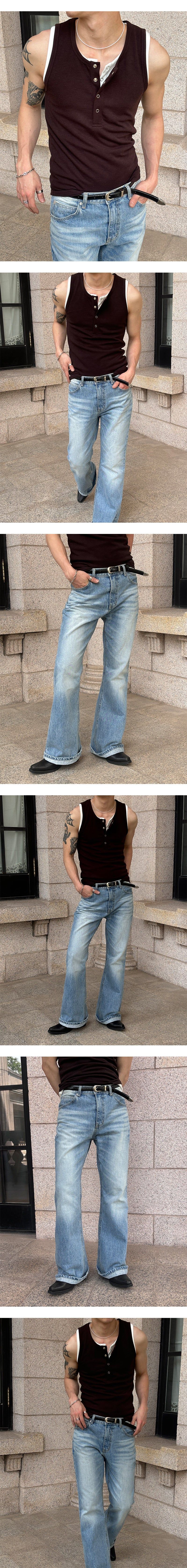 [Unisex] All brush flare denim pants