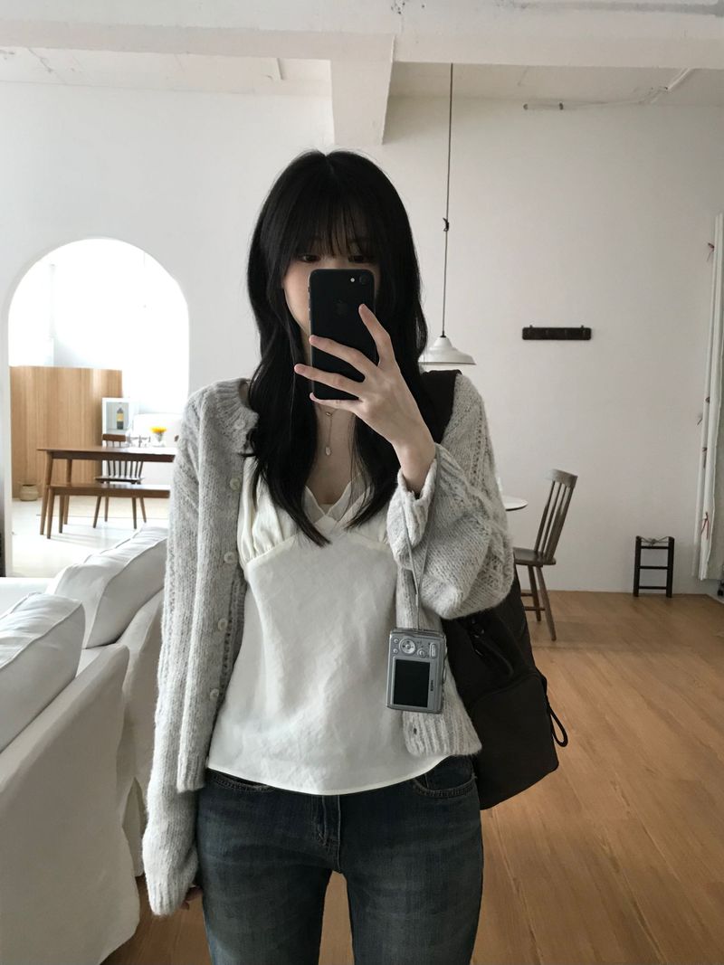 cable cardigan (2 colors)