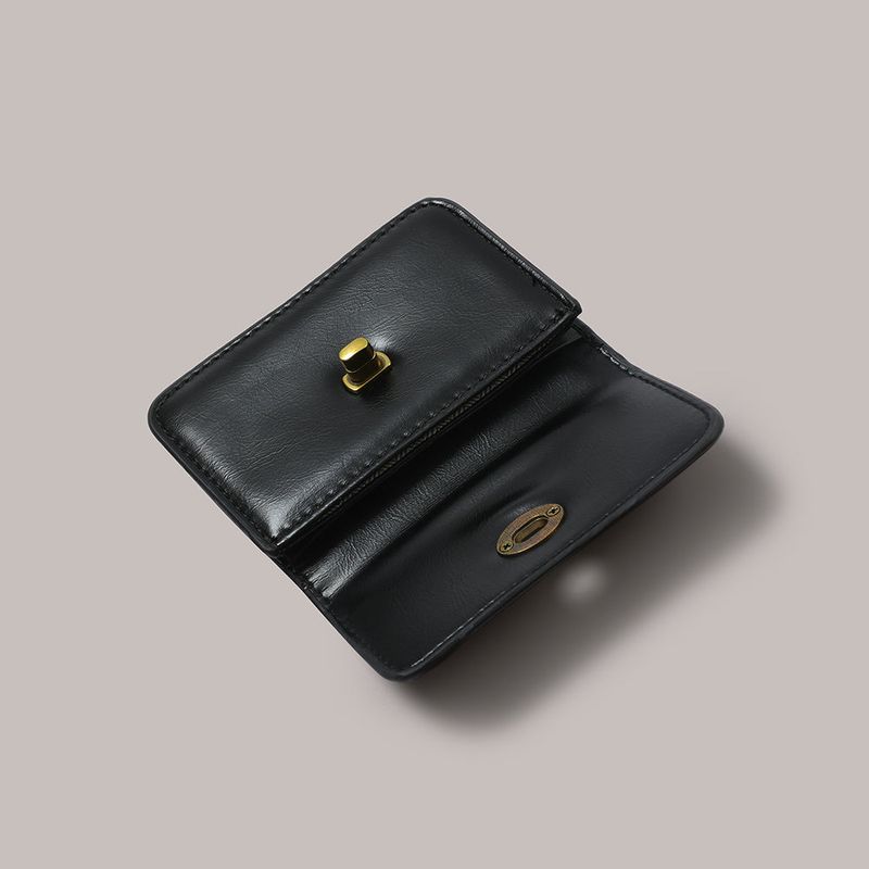 Flat Gold Wallet - Black