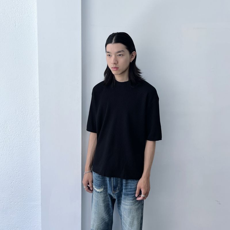 Textured Rib Short Sleeve Tee