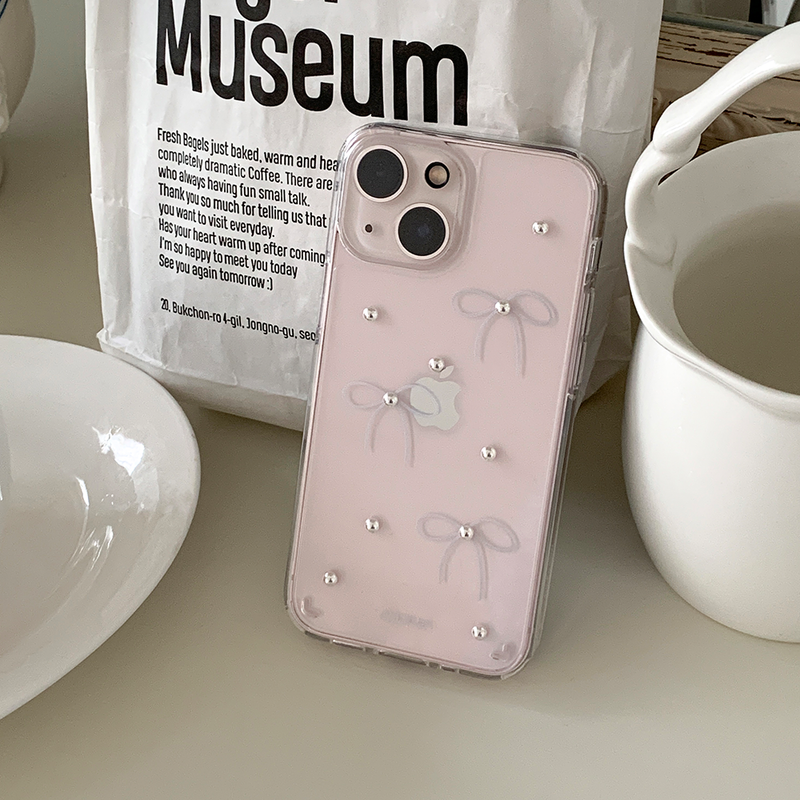 [handmade] mini ribbon dot jelly hard case