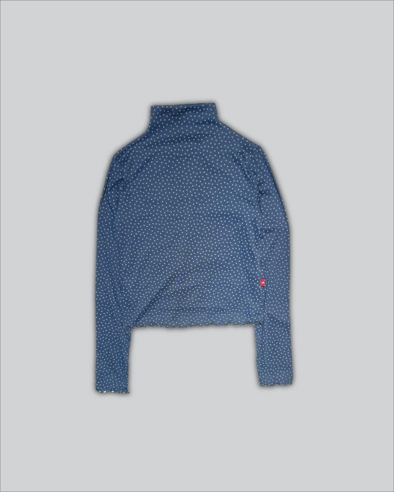 SAYSAYSAY（セイセイセイ）の「Blue Mini Star Mock Neck Top（Tops）」