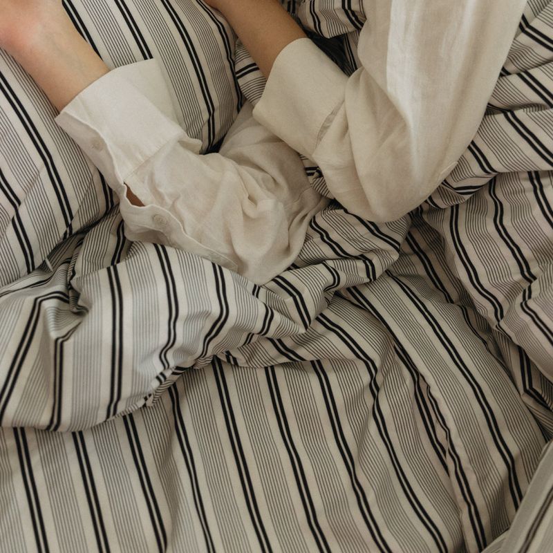 Dust-Free Classic Stripe - Black Duvet Cover - Q size