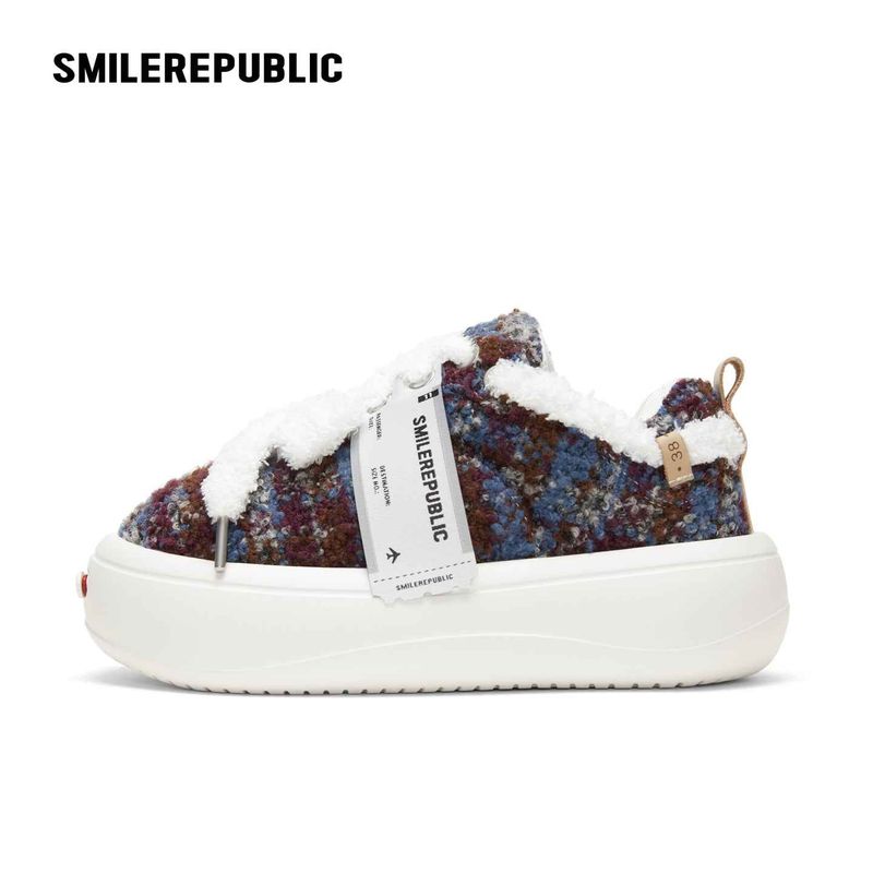 SMILEREPUBLIC(スマイルリパブリック)の「Multicolor Fair Isle-Inspired Fleece Platform Sneakers with Interchangeable Smile Toe(Shoes)」