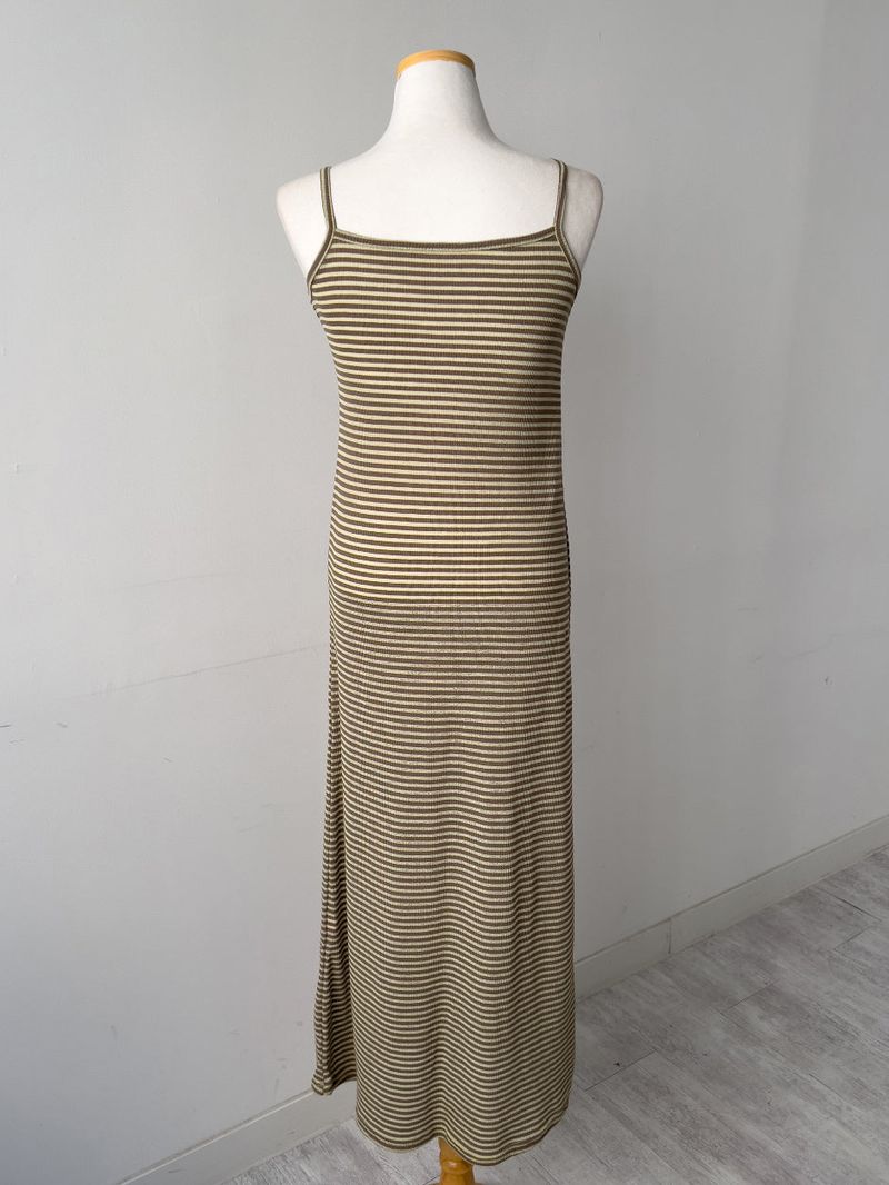 Stripe Long Sleeveless One Piece