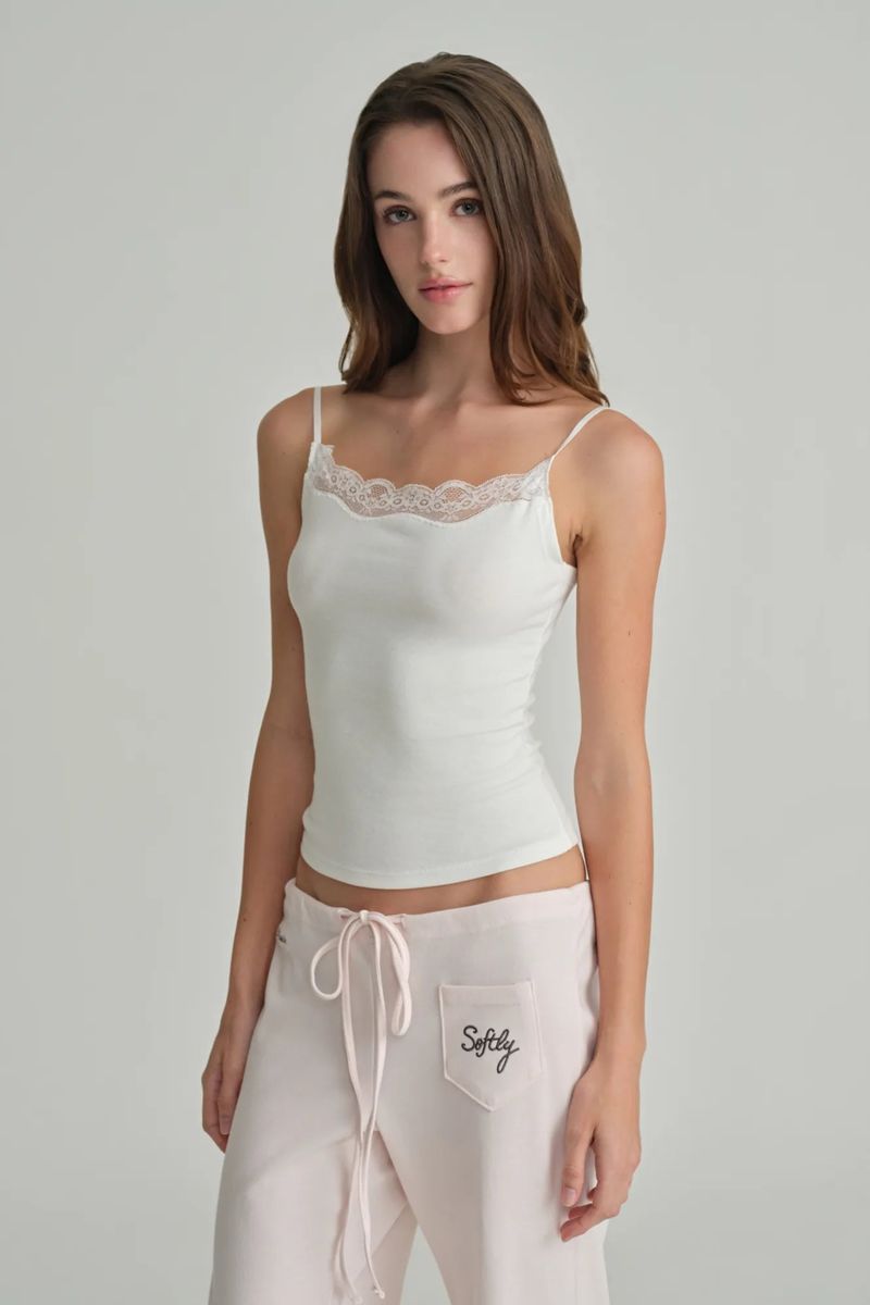 Swan lace sleeveless, White