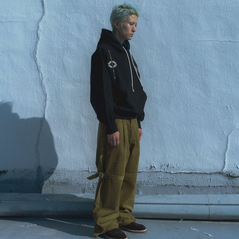 Chimayo stitch hoodie / Black