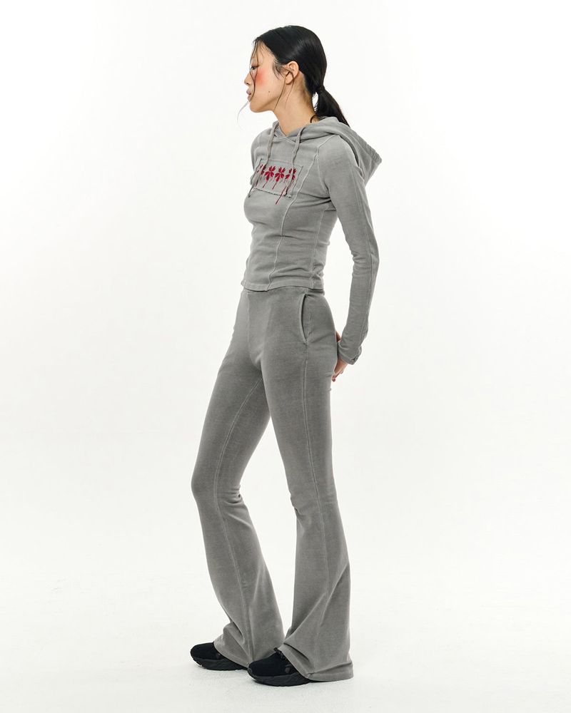 Patch Slim Lounge Pants _ Light Grey