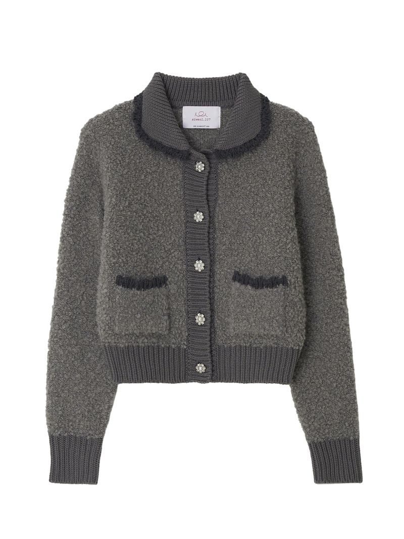 SIWL107(シウォル107)の「Alpaca Knit Cardigan (Grey)(Tops)」
