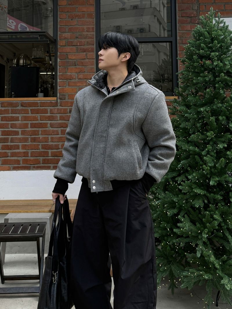 Haron woolfaka hooded padded jacket