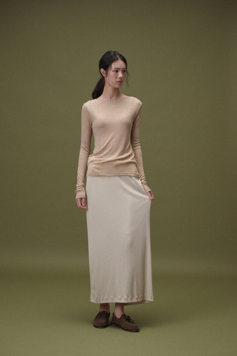 Jersey Long skirt (Beige)