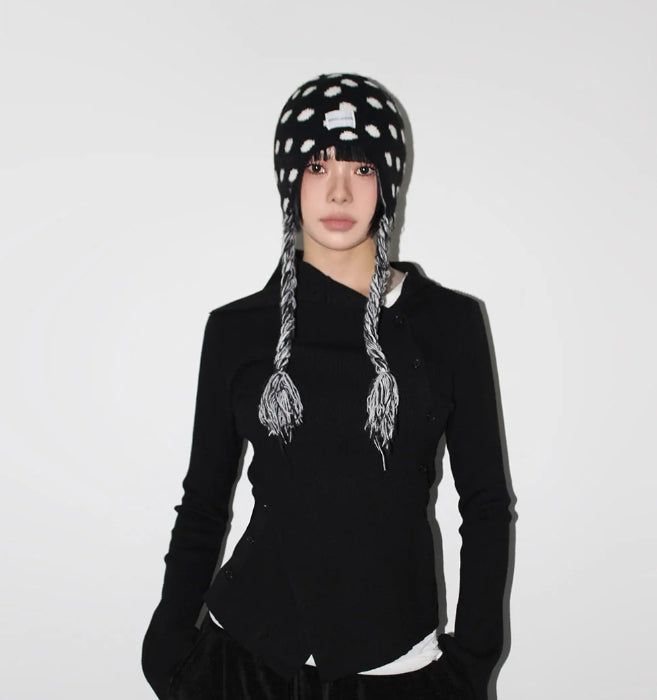 DOT EARFLAP BEANIE