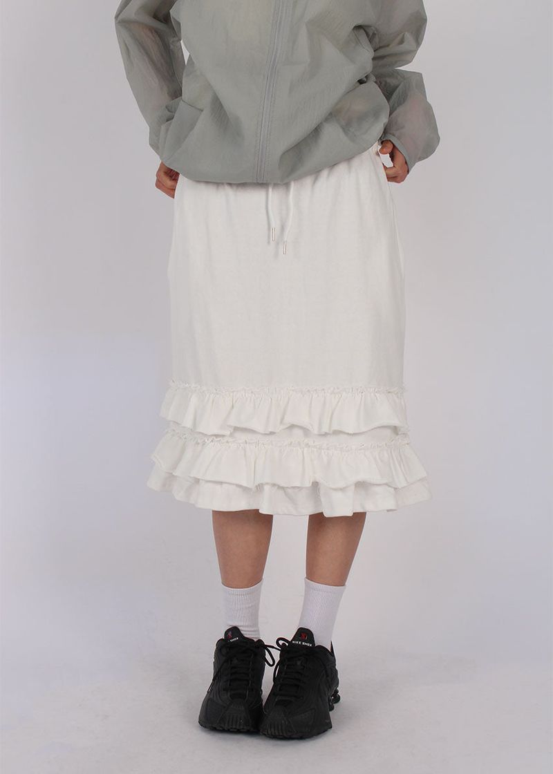 FRILL MIDI SKIRT