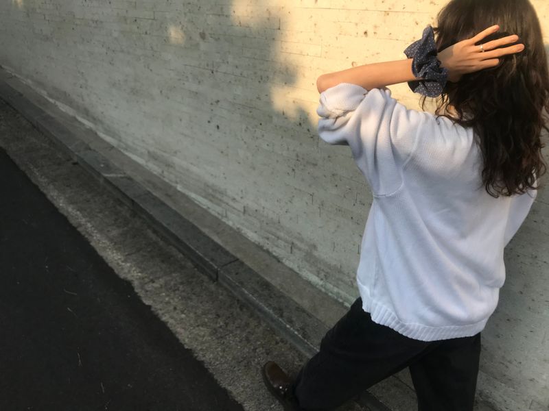 Vintage Hair Ruffle - Old Shirt Navy