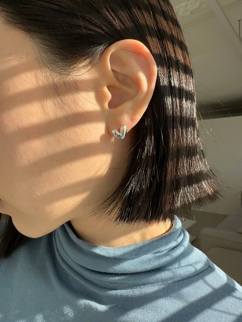 [925silver] Twinkle heart earring