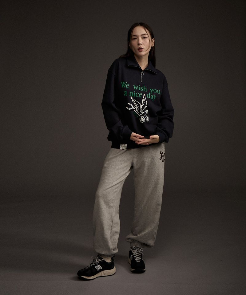 W BLUEBIRD HALF ZIP-UP SWEATSHIRT NAVY